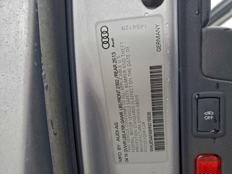 96135245 :رقم المزاد ، WAUENAF48HN015638 vin ، 2017 Audi A4 مزاد بيع