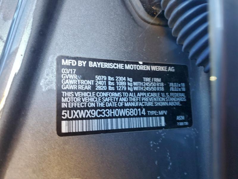 Продажа на аукционе авто 2017 Bmw X3 Xdrive2, vin: 5UXWX9C33H0W68014, номер лота: 96457575