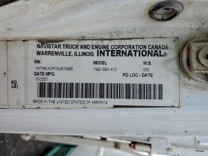 95483395 :رقم المزاد ، 1HTWCAZR78J675068 vin ، 2008 International 7000 7400 مزاد بيع