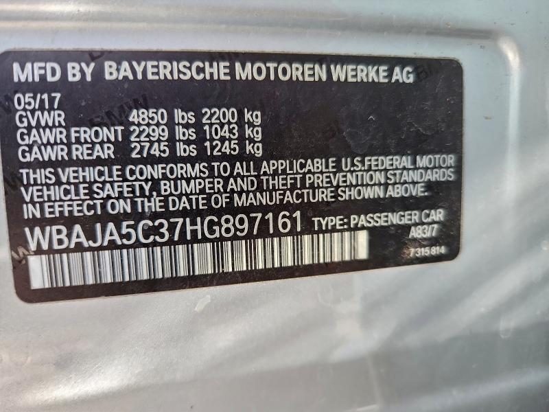 Продажа на аукционе авто 2017 Bmw 530 I, vin: WBAJA5C37HG897161, номер лота: 97757475
