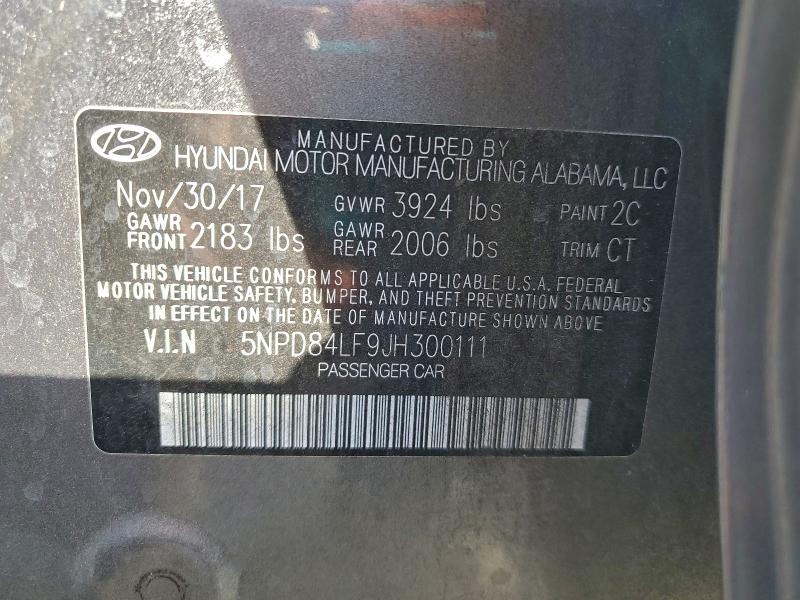 Aukcja sprzedaży 2018 Hyundai Elantra, vin: 5NPD84LF9JH300111, numer aukcji: 95573075