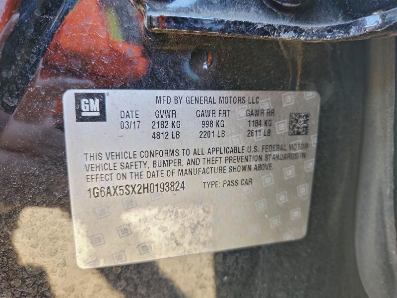 Aukcja sprzedaży 2017 Cadillac Cts, vin: 1G6AX5SX2H0193824, numer aukcji: 98036105