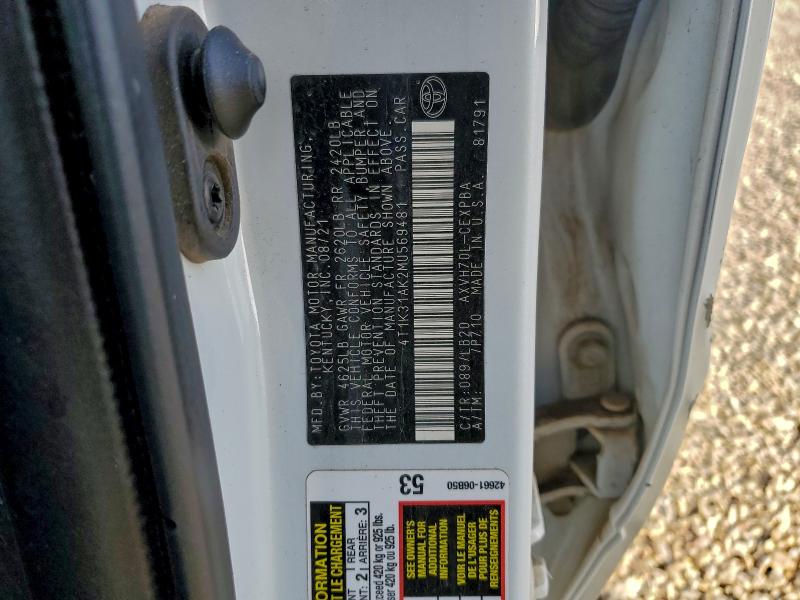 2021 Toyota Camry მანქანა იყიდება აუქციონზე, vin: 4T1K31AK2MU569481, აუქციონის ნომერი: 95541985