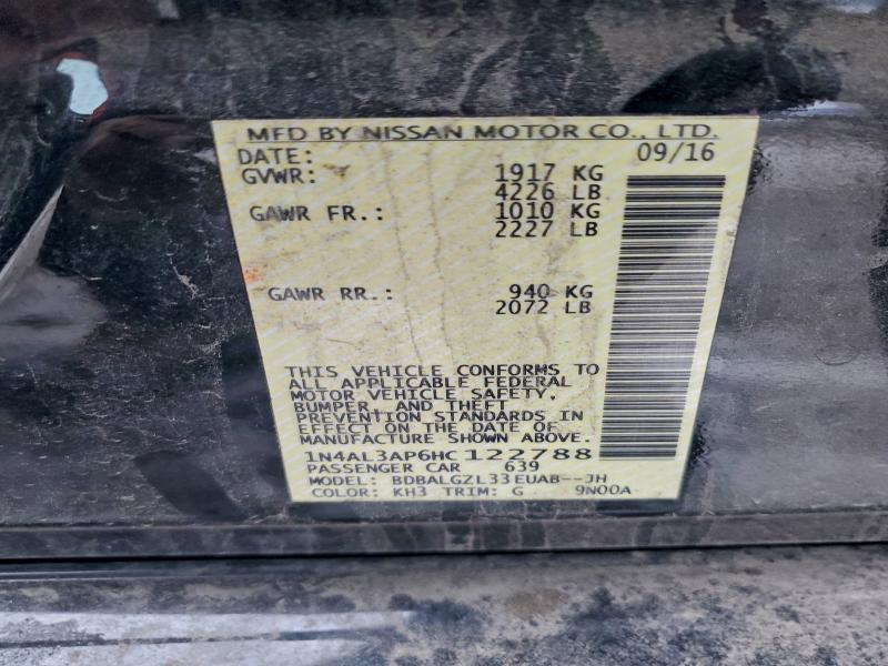 96832545 :رقم المزاد ، 1N4AL3AP6HC122788 vin ، 2017 Nissan Altima مزاد بيع