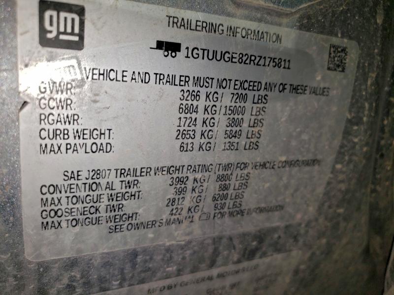 Продаж на аукціоні авто 2024 Gmc Sierra, vin: 1GTUUGE82RZ175811, номер лоту: 95967165