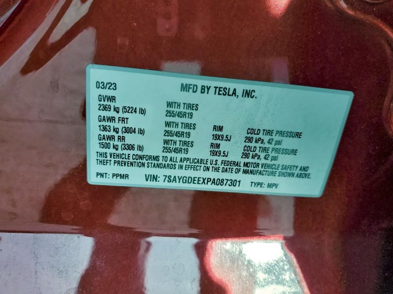Aukcja sprzedaży 2023 Tesla Model Y, vin: 7SAYGDEEXPA087301, numer aukcji: 98079365