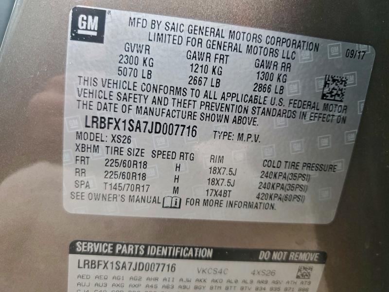 Aukcja sprzedaży 2018 Buick Envision E, vin: LRBFX1SA7JD007716, numer aukcji: 95794425