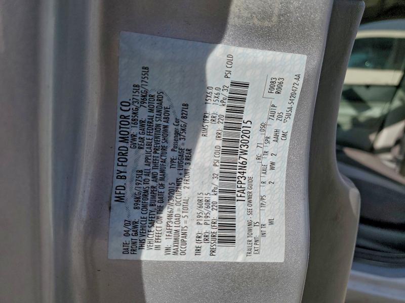 Продаж на аукціоні авто 2007 Ford Focus, vin: 1FAFP34N67W302015, номер лоту: 96605685