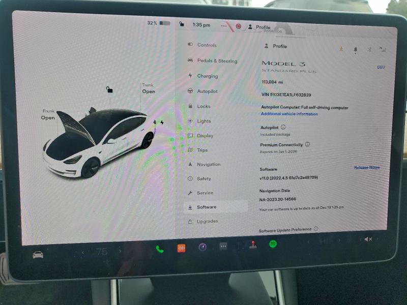 Продажа на аукционе авто 2020 Tesla Model 3, vin: 5YJ3E1EA1LF632839, номер лота: 97291235