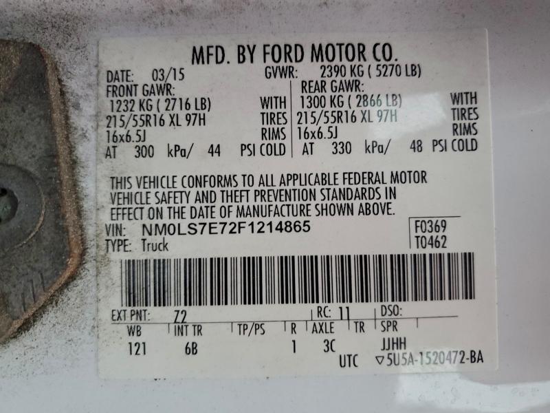 95471685 :رقم المزاد ، NM0LS7E72F1214865 vin ، 2015 Ford Transit Co مزاد بيع