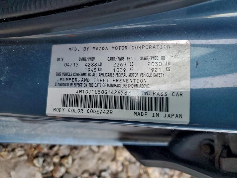 Продажа на аукционе авто 2016 Mazda 6, vin: JM1GJ1U50G1426587, номер лота: 97159295