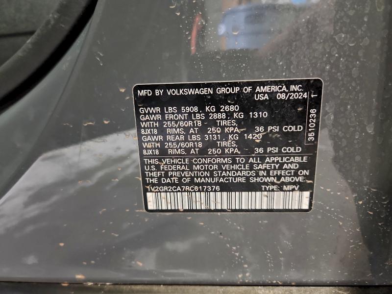 Aukcja sprzedaży 2024 Volkswagen Atlas, vin: 1V2GR2CA7RC617376, numer aukcji: 96645135