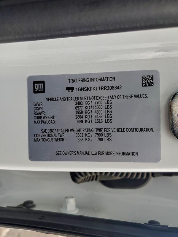 Aukcja sprzedaży 2024 Chevrolet Suburban K, vin: 1GNSKFKL1RR308842, numer aukcji: 98099505