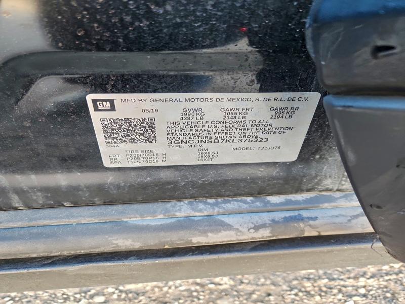 Auction sale of the 2019 Chevrolet Trax, vin: 3GNCJNSB7KL375323, lot number: 97406095