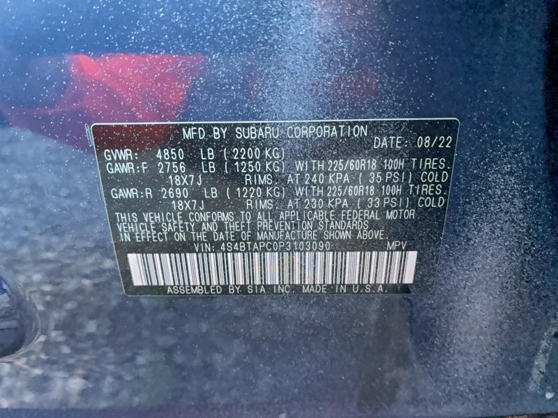 Продажа на аукционе авто 2023 Subaru Outback To, vin: 4S4BTAPC0P3103090, номер лота: 99489155