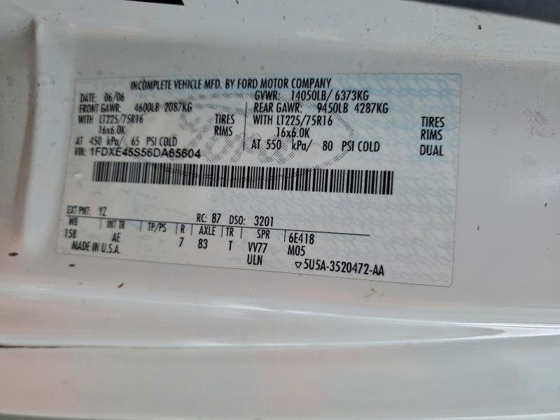2006 Ford Econoline მანქანა იყიდება აუქციონზე, vin: 1FDXE45S56DA65604, აუქციონის ნომერი: 94925855