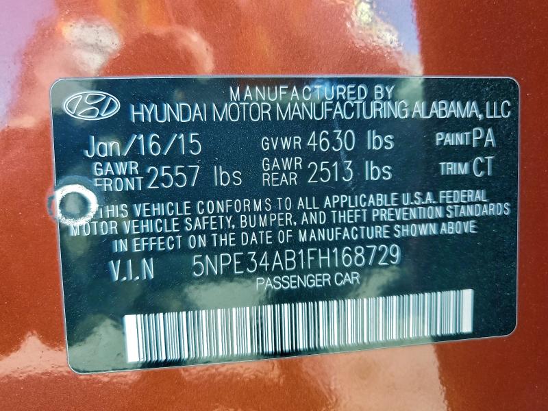 Продажа на аукционе авто 2015 Hyundai Sonata, vin: 5NPE34AB1FH168729, номер лота: 97329205