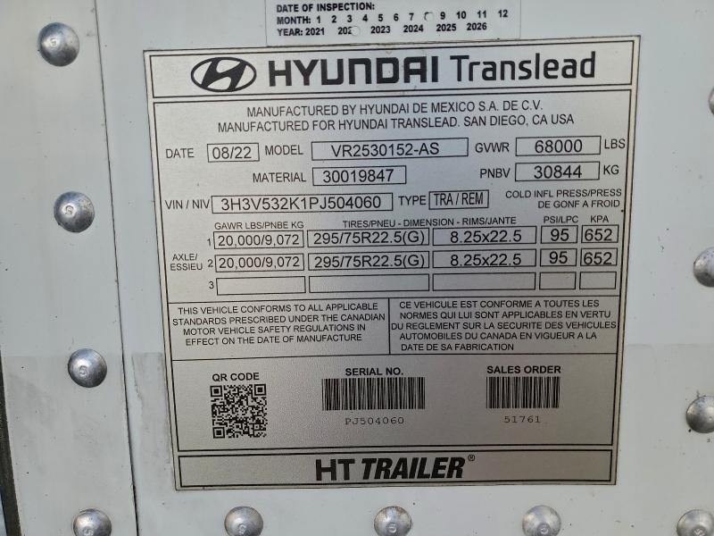 Aukcja sprzedaży 2023 Hyundai Trailer, vin: 3H3V532K1PJ504060, numer aukcji: 96967185