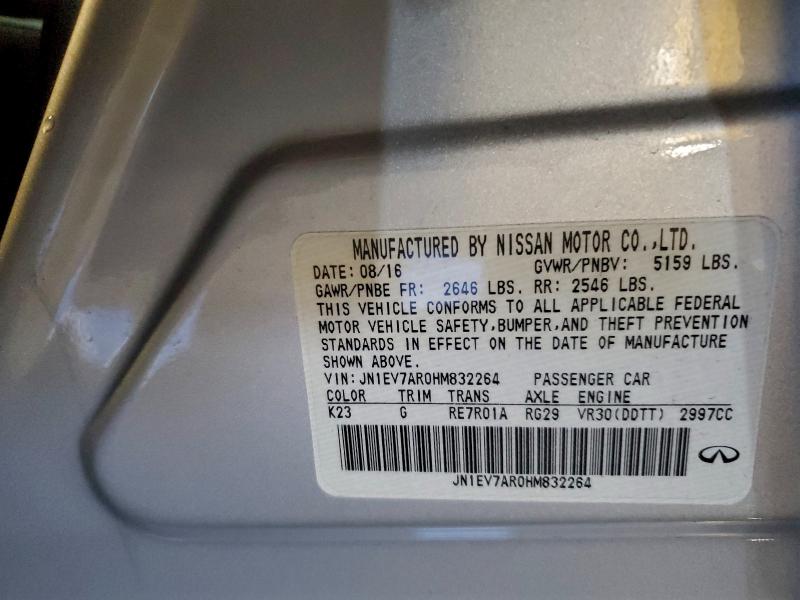 Aukcja sprzedaży 2017 Infiniti Q50, vin: JN1EV7AR0HM832264, numer aukcji: 96843285