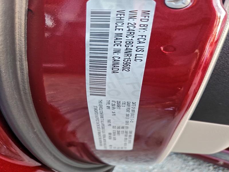 97452555 :رقم المزاد ، 2C4RC1BG4NR159602 vin ، 2022 Chrysler Pacifica مزاد بيع