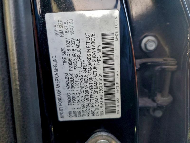 2016 Acura Rdx Awd მანქანა იყიდება აუქციონზე, vin: 5J8TB4H33GL016104, აუქციონის ნომერი: 93031765