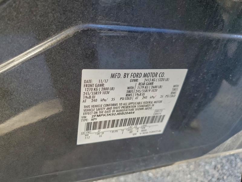 Продаж на аукціоні авто 2018 Ford Edge, vin: 2FMPK3K92JBB20464, номер лоту: 97803575