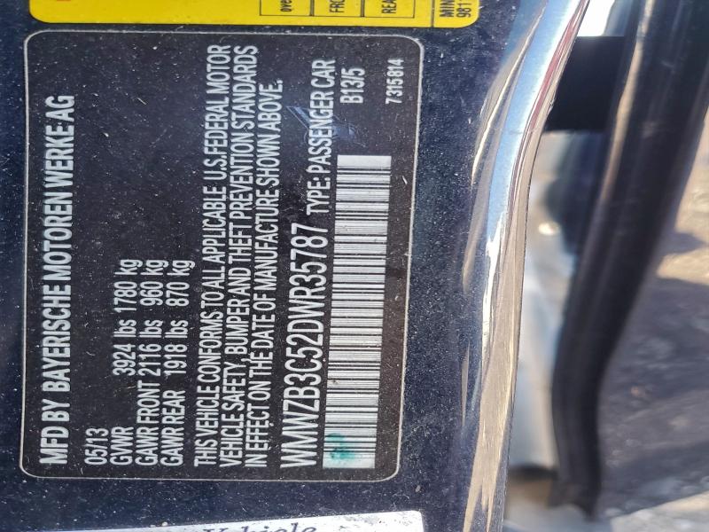 Продаж на аукціоні авто 2013 Mini Cooper, vin: WMWZB3C52DWR35787, номер лоту: 97014725