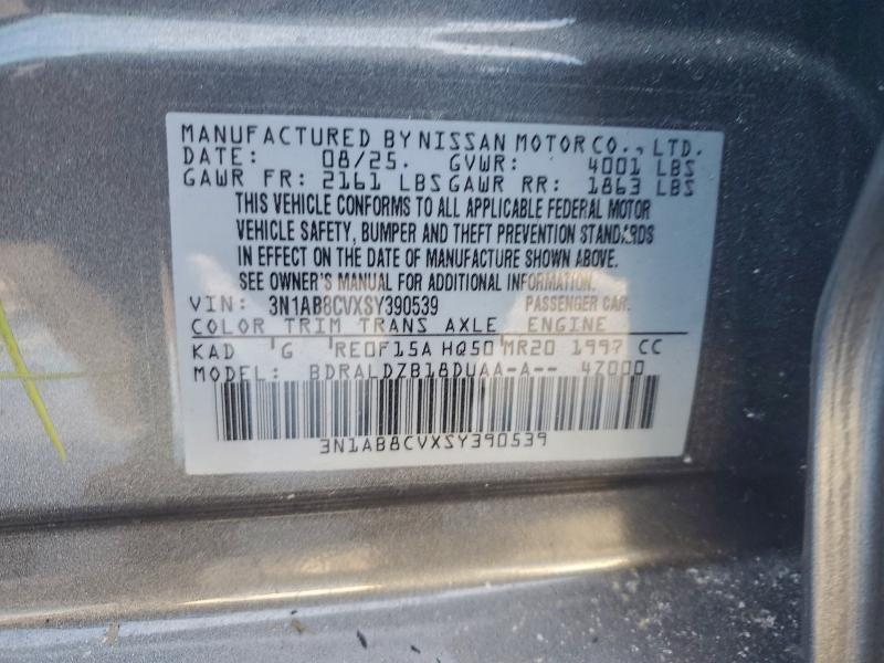 Aukcja sprzedaży 2025 Nissan Sentra, vin: 3N1AB8CVXSY390539, numer aukcji: 97377315
