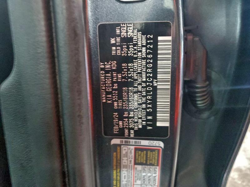 97100095 :رقم المزاد ، 5XYRLDJC2RG267212 vin ، 2024 Kia Sorento مزاد بيع