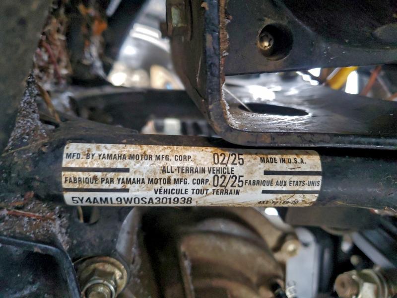 95063235 :رقم المزاد ، 5Y4AML9W0SA301938 vin ، 2025 Yamaha Yfm700 Grizzly Fi Eps مزاد بيع