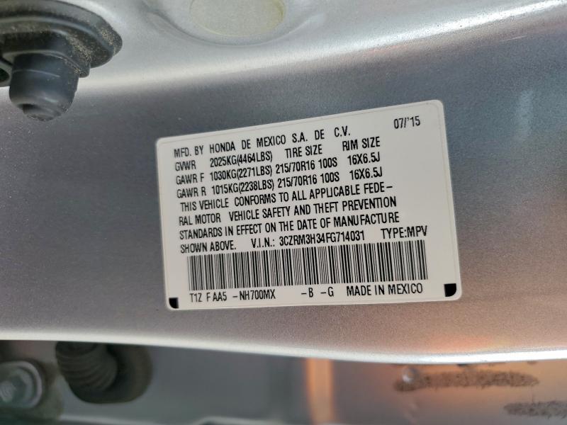 95426975 :رقم المزاد ، 3CZRM3H34FG714031 vin ، 2015 Honda Cr-v مزاد بيع