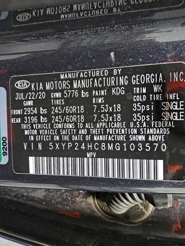 Продаж на аукціоні авто 2021 Kia Telluride, vin: 5XYP24HC8MG103570, номер лоту: 94071505