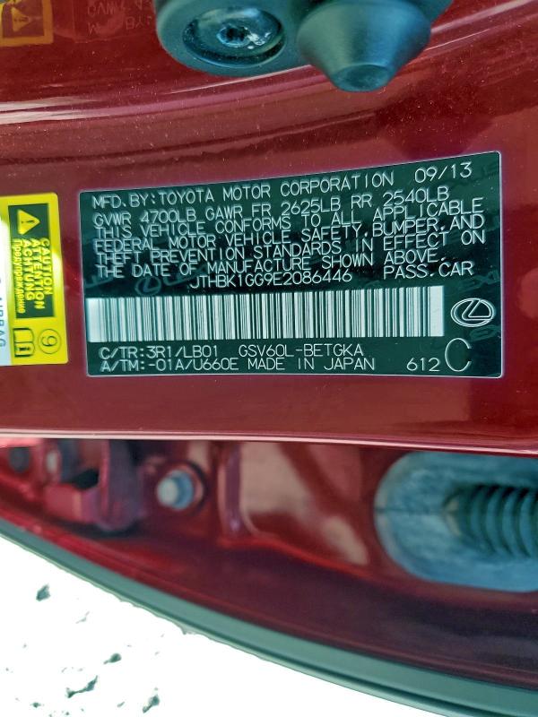 97746215 :رقم المزاد ، JTHBK1GG9E2086446 vin ، 2014 Lexus Es 350 مزاد بيع