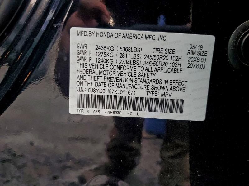 Продажа на аукционе авто 2019 Acura Mdx Techno, vin: 5J8YD3H57KL011671, номер лота: 97643125