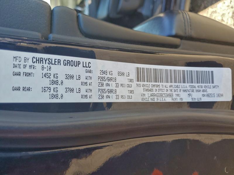 95729945 :رقم المزاد ، 1J4RR4GG9BC530969 vin ، 2011 Jeep Grand Cherokee مزاد بيع