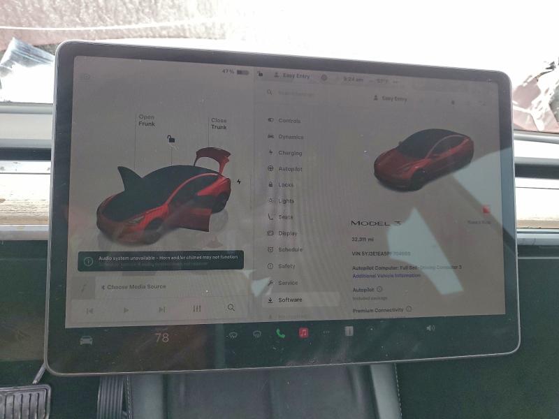 2023 Tesla Model 3 მანქანა იყიდება აუქციონზე, vin: 5YJ3E1EA5PF704986, აუქციონის ნომერი: 95110715