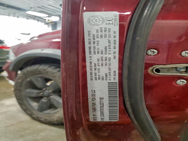 Auction sale of the 2020 Ram 1500 Classic, vin: 3C6RR7KT8LG277192, lot number: 94893895