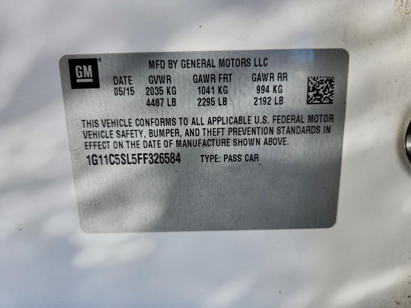 Aukcja sprzedaży 2015 Chevrolet Malibu 1lt, vin: 1G11C5SL5FF326584, numer aukcji: 98276635