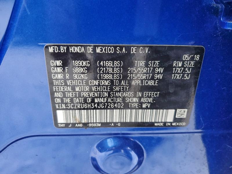 Aukcja sprzedaży 2018 Honda Hr-v Lx, vin: 3CZRU6H34JG726402, numer aukcji: 96909355