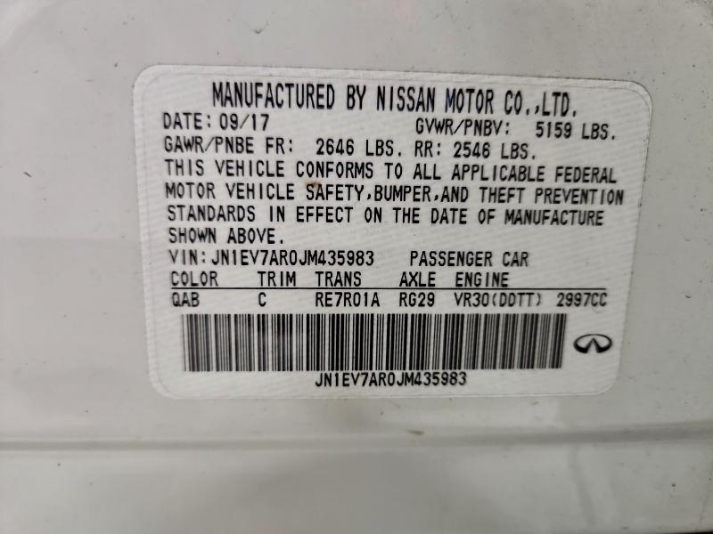 Aukcja sprzedaży 2018 Infiniti Q50 Luxe, vin: JN1EV7AR0JM435983, numer aukcji: 96259225