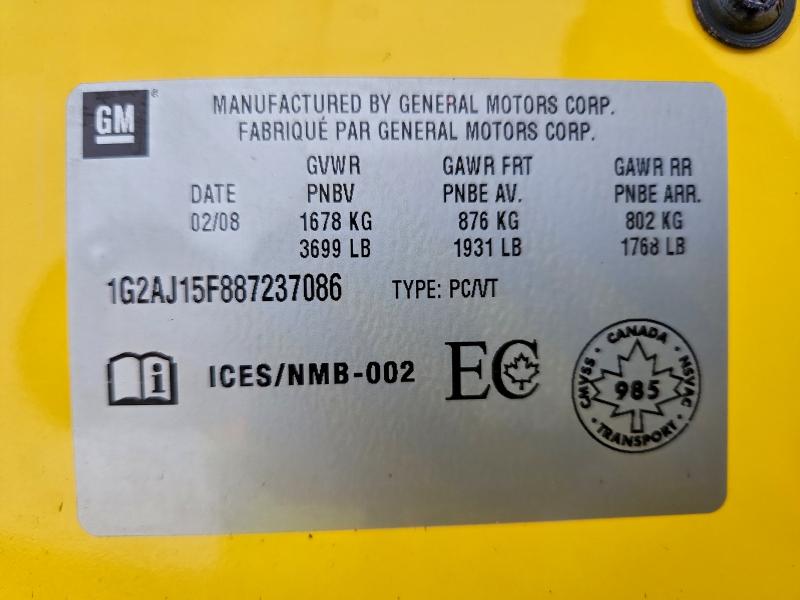 Продаж на аукціоні авто 2008 Pontiac G5, vin: 1G2AJ15F887237086, номер лоту: 95982315