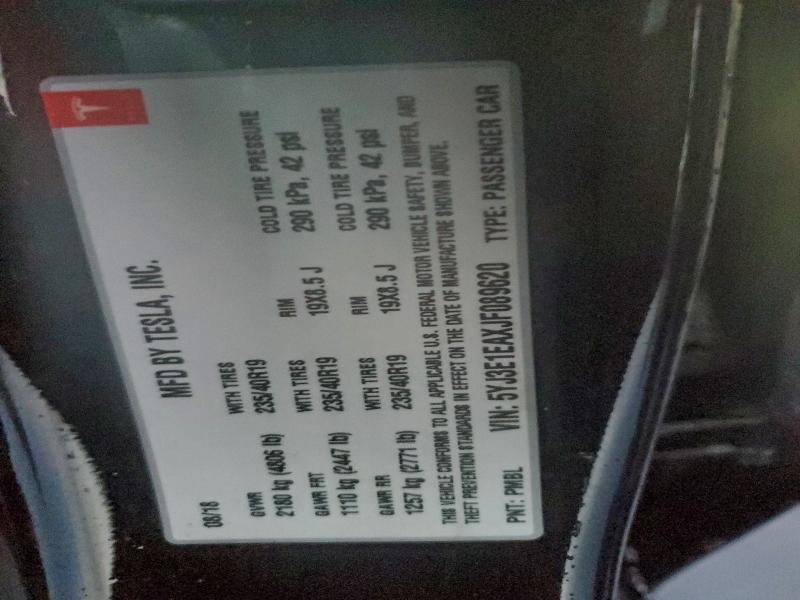 96627015 :رقم المزاد ، 5YJ3E1EAXJF089620 vin ، 2018 Tesla Model 3 مزاد بيع