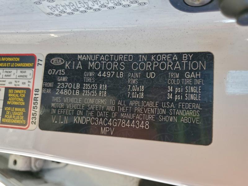 95900835 :رقم المزاد ، KNDPC3AC4G7844348 vin ، 2016 Kia Sportage مزاد بيع