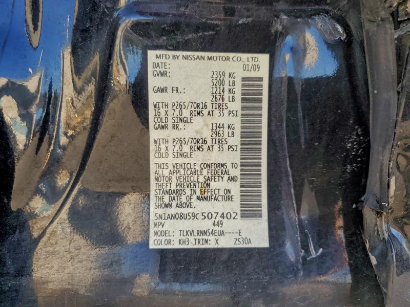 Продаж на аукціоні авто 2009 Nissan Xterra Off, vin: 5N1AN08U59C507402, номер лоту: 93990835
