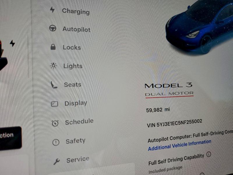 Aukcja sprzedaży 2022 Tesla Model 3, vin: 5YJ3E1EC5NF255002, numer aukcji: 96631295