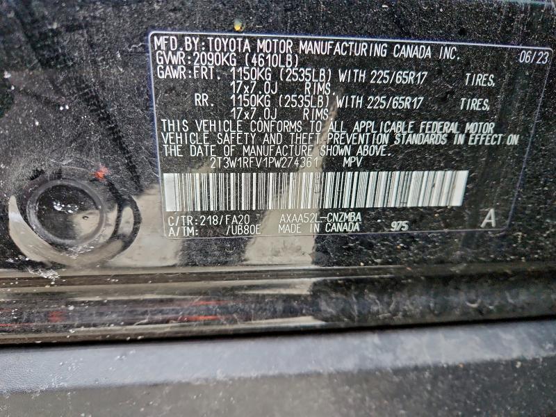 96476345 :رقم المزاد ، 2T3W1RFV1PW274361 vin ، 2023 Toyota Rav4 مزاد بيع
