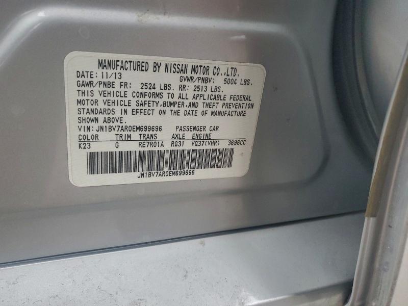 Продажа на аукционе авто 2014 Infiniti Q50, vin: JN1BV7AR0EM699696, номер лота: 97742645