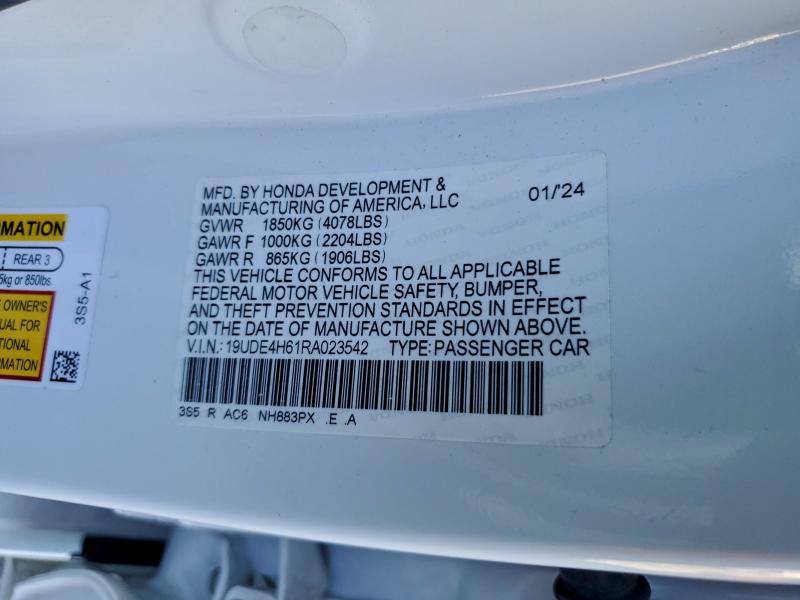 Продаж на аукціоні авто 2024 Acura Integra, vin: 19UDE4H61RA023542, номер лоту: 95448485