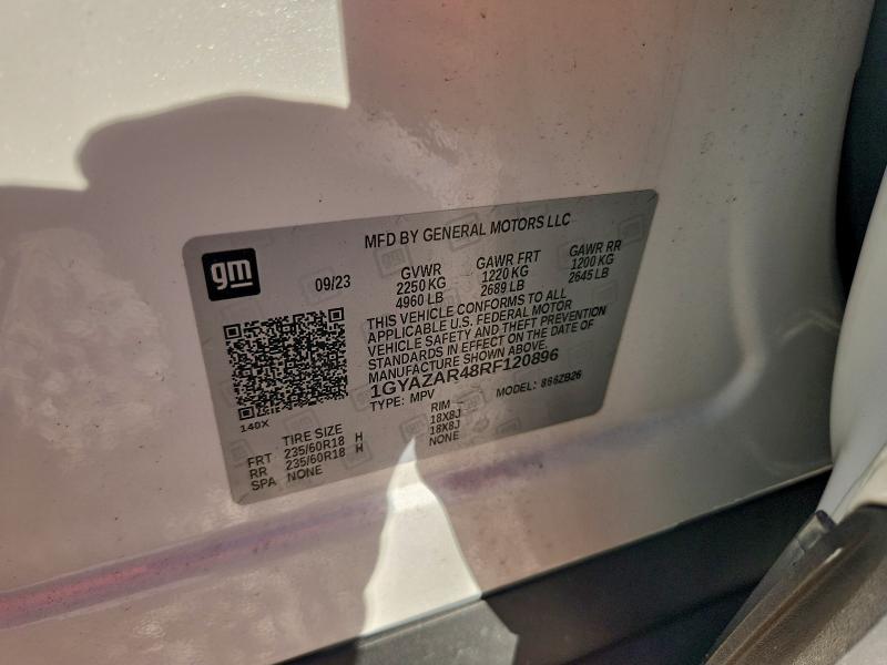 2024 Cadillac Xt4 მანქანა იყიდება აუქციონზე, vin: 1GYAZAR48RF120896, აუქციონის ნომერი: 77773785