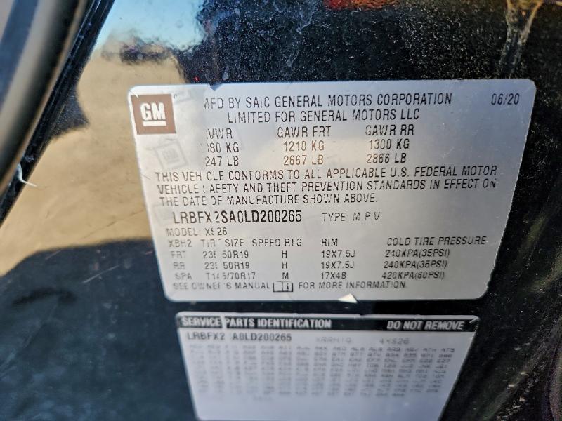 Продажа на аукционе авто 2020 Buick Envision, vin: LRBFX2SA0LD200265, номер лота: 97352055